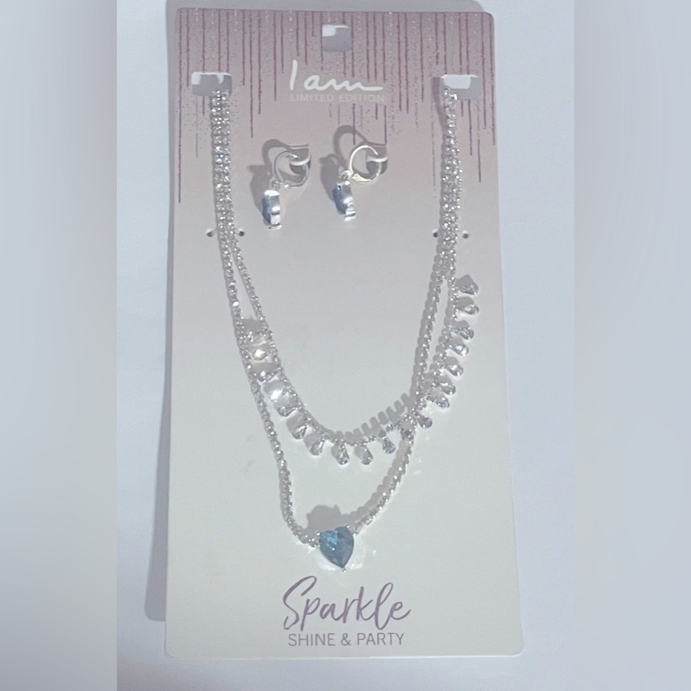 Blue heart stone Necklace